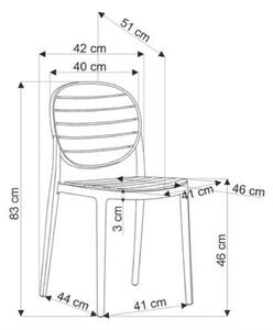K529 műanyag kerti szék - fekete / natúr