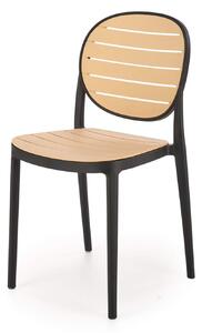 K529 műanyag kerti szék - fekete / natúr