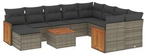 VidaXL Polyrattan Kerti Ülőgarnitúra - 11 részes