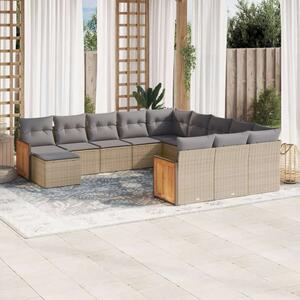 VidaXL Polyrattan Kerti Ülőgarnitúra - 12 részes - Bézs