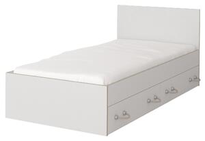 Egyszemélyes ágy 90 cm Klaudia 36 (fehér + szonoma tölgy). 1071444