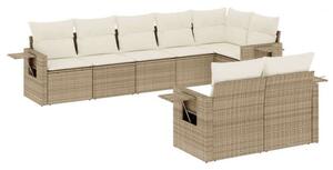 VidaXL Polyrattan Kerti Ülőgarnitúra - 8 részes - Bézs