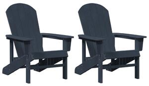 Adirondack székek 2 db Tengerészkék 74x82x90 cm HDPE