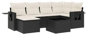 VidaXL Polyrattan Kerti Ülőgarnitúra - 7 részes - Fekete