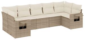 VidaXL Polyrattan Kerti Ülőgarnitúra - 7 részes - Bézs