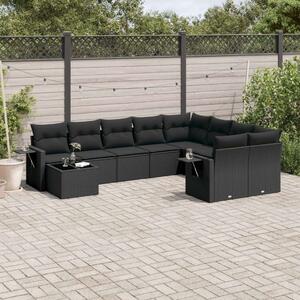 VidaXL Polyrattan Kerti Ülőgarnitúra - 10 részes - Fekete