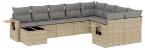 VidaXL Polyrattan Kerti Ülőgarnitúra - 10 részes - Bézs