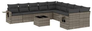 VidaXL Polyrattan Kerti Ülőgarnitúra - 11 részes - Szürke