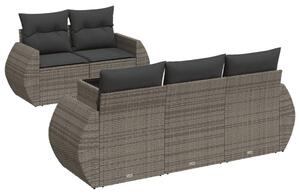 VidaXL Polyrattan Kerti Ülőgarnitúra - 6 részes - Szürke