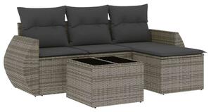 VidaXL Polyrattan Kerti Ülőgarnitúra - 5 részes - Szürke