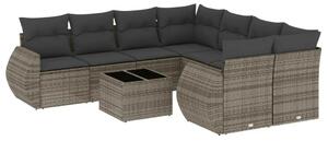 VidaXL Polyrattan Kerti Ülőgarnitúra - 9 részes - Szürke