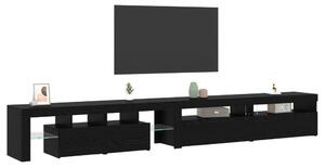 TV szekrények 3 db LED világítással Fekete tölgy Mérnöki fa