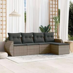 VidaXL Polyrattan Kerti Ülőgarnitúra - 5 részes - Szürke