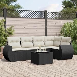 VidaXL Polyrattan Kerti Ülőgarnitúra - 6 részes - Fekete