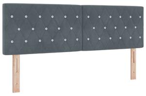 LED Fejtámla Kristály Gombos Párnázott Sötétszürke 80 cm Bársony