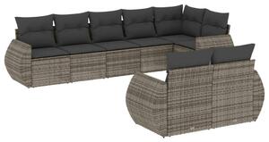 VidaXL Polyrattan Kerti Ülőgarnitúra - 8 részes - Szürke