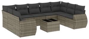 VidaXL Polyrattan Kerti Ülőgarnitúra - 10 részes - Szürke