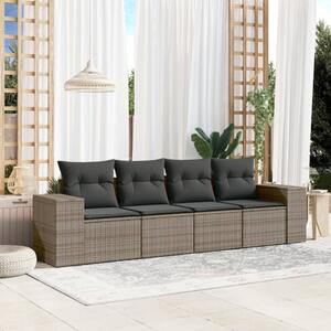 VidaXL Polyrattan Kerti Ülőgarnitúra - 4 Fős - Szürke