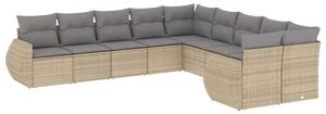 VidaXL Polyrattan Kerti Ülőgarnitúra - 10 részes - Bézs