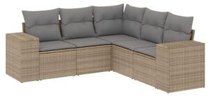 VidaXL Polyrattan Kerti Ülőgarnitúra - 5 részes - Bézs
