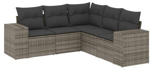 VidaXL Polyrattan Kerti Ülőgarnitúra - 5 részes - Szürke