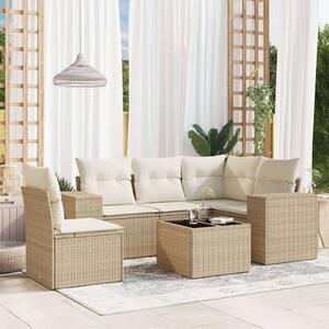 VidaXL Polyrattan Kerti Ülőgarnitúra - 6 részes - Bézs