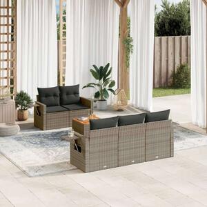 VidaXL Polyrattan Kerti Ülőgarnitúra - 6 részes - Szürke
