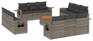 VidaXL Polyrattan Kerti Ülőgarnitúra - 13 részes - Szürke
