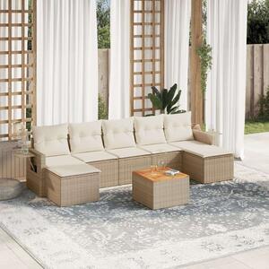 VidaXL Polyrattan Kerti Ülőgarnitúra - 8 részes - Bézs