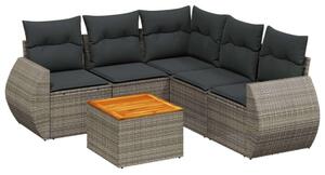 Polyrattan Kerti Ülőgarnitúra - 6 részes - Szürke