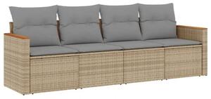 VidaXL Polyrattan Kerti Ülőgarnitúra - 4 részes - Bézs