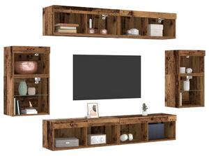 F Floating Shelf 2 db Régi fa 40x28.5x40 cm Mérnöki fa