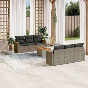VidaXL Polyrattan Kerti Ülőgarnitúra - 7 részes - Szürke