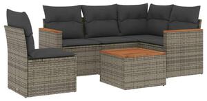 VidaXL Polyrattan Kerti Ülőgarnitúra - 6 részes - Szürke