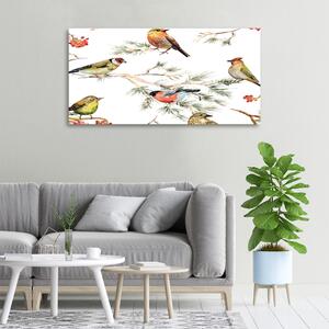 Vászonkép Erdei madarak növények