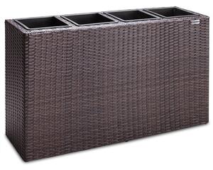 Virágtartó, polyrattan, barna, 95 x 27