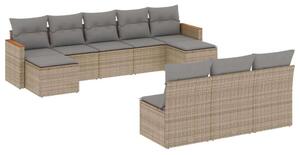 VidaXL Polyrattan Kerti Ülőgarnitúra - Bézs - 10 részes