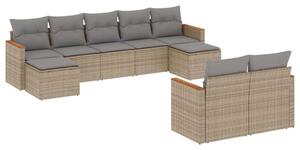 VidaXL Polyrattan Kerti Ülőgarnitúra - 9 részes - Bézs
