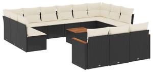 VidaXL Polyrattan Kerti Ülőgarnitúra - 14 részes - Fekete