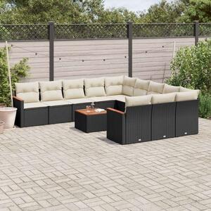 VidaXL Polyrattan Kerti Ülőgarnitúra - 12 részes - Fekete