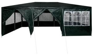 VidaXL Parti sátor 10 oldalfallal 6x4 m, PE, Zöld