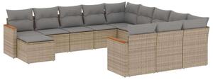 VidaXL Polyrattan Kerti Ülőgarnitúra - 12 részes - Bézs