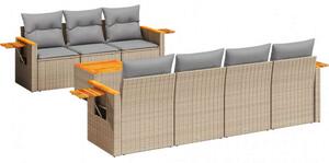 VidaXL Polyrattan Kerti Ülőgarnitúra - 8 részes - Bézs