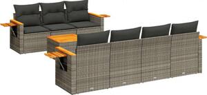 VidaXL Polyrattan Kerti Ülőgarnitúra - 8 részes - Szürke
