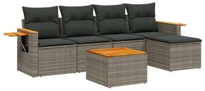 VidaXL Polyrattan Kerti Ülőgarnitúra - 6 részes - Szürke