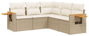 VidaXL Polyrattan Kerti Ülőgarnitúra - 5 részes - Bézs