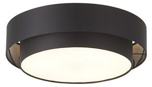 Modern mennyezeti lámpa fekete 50 cm 3-lámpás - Drum Duo