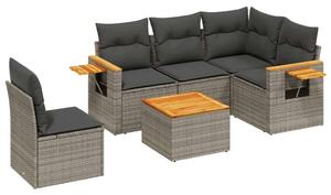 VidaXL Polyrattan Kerti Ülőgarnitúra - 6 részes - Szürke