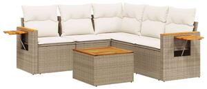 VidaXL Polyrattan Kerti Ülőgarnitúra - 6 részes - Bézs