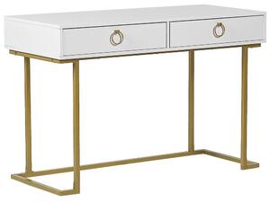 Konzolasztal WESTPORT Fehér/arany 115 cm 50 cm fiókokkal
